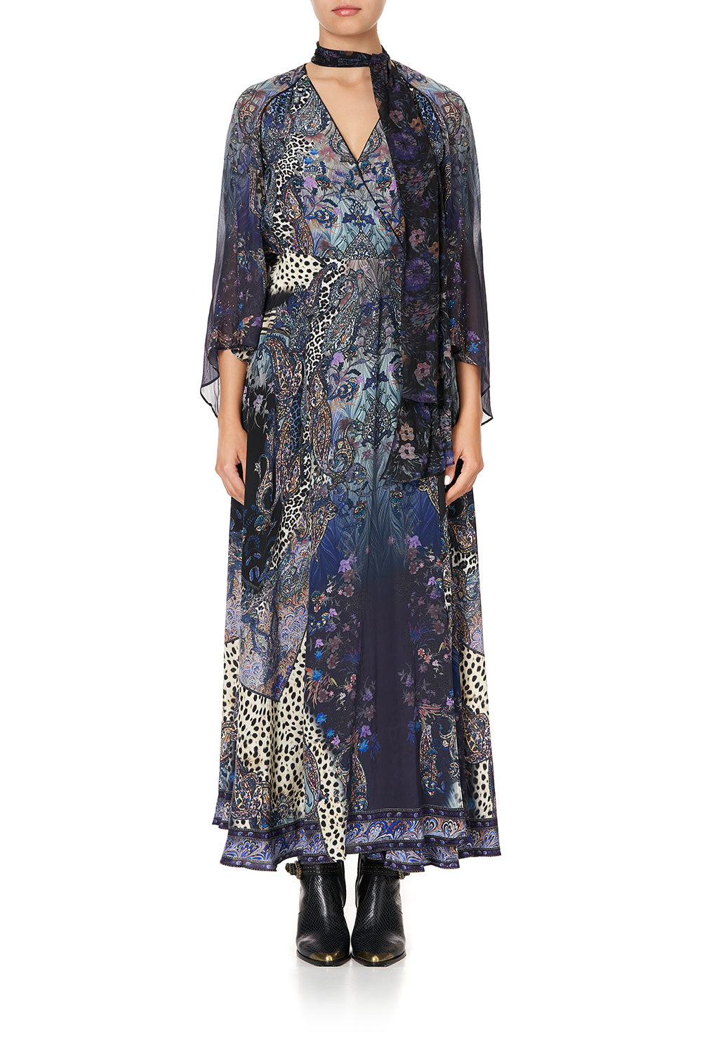 WRAP DRESS WITH NECK TIE FESTIVAL EXPRESS