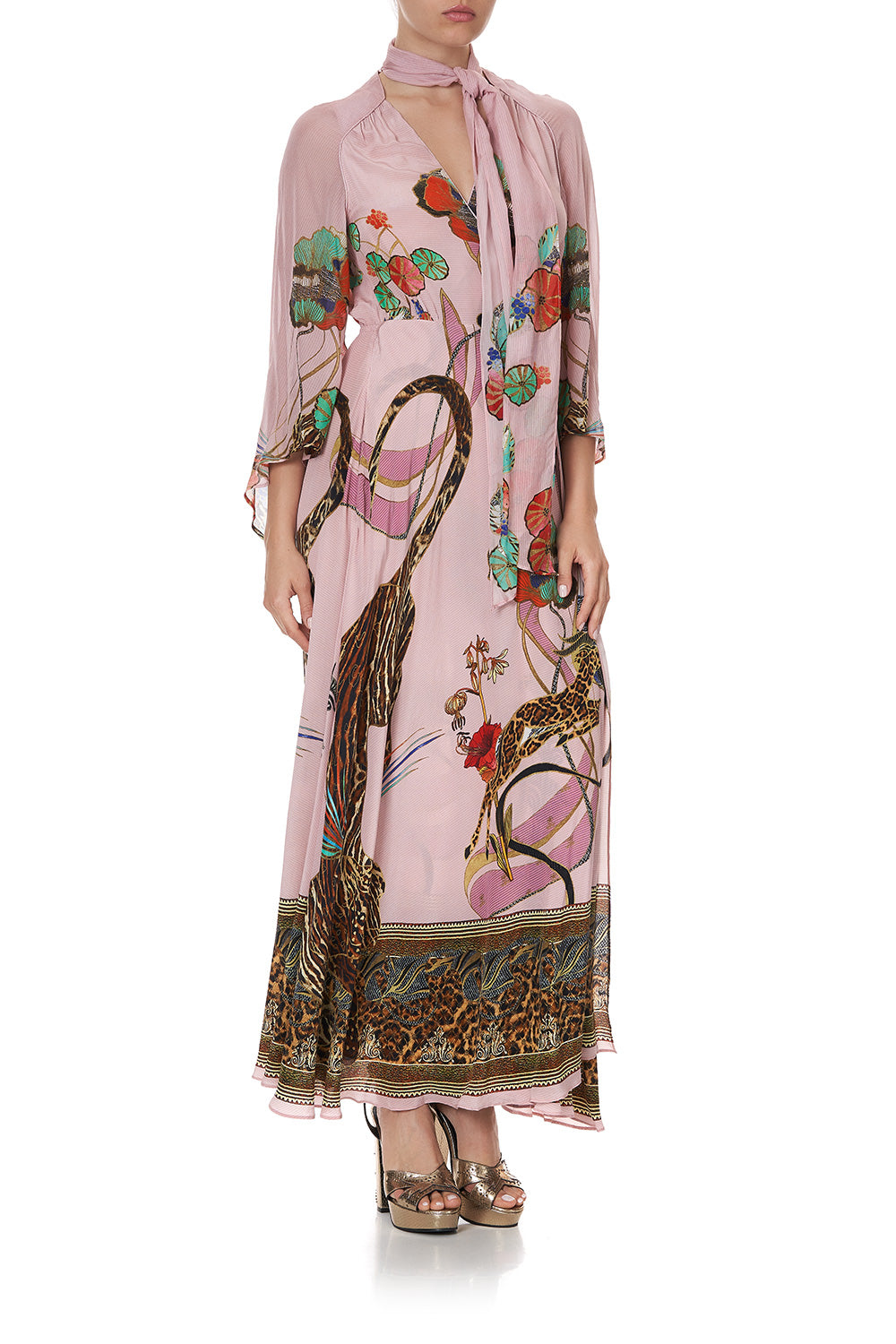 WRAP DRESS WITH NECK TIE ZIBA ZIBA