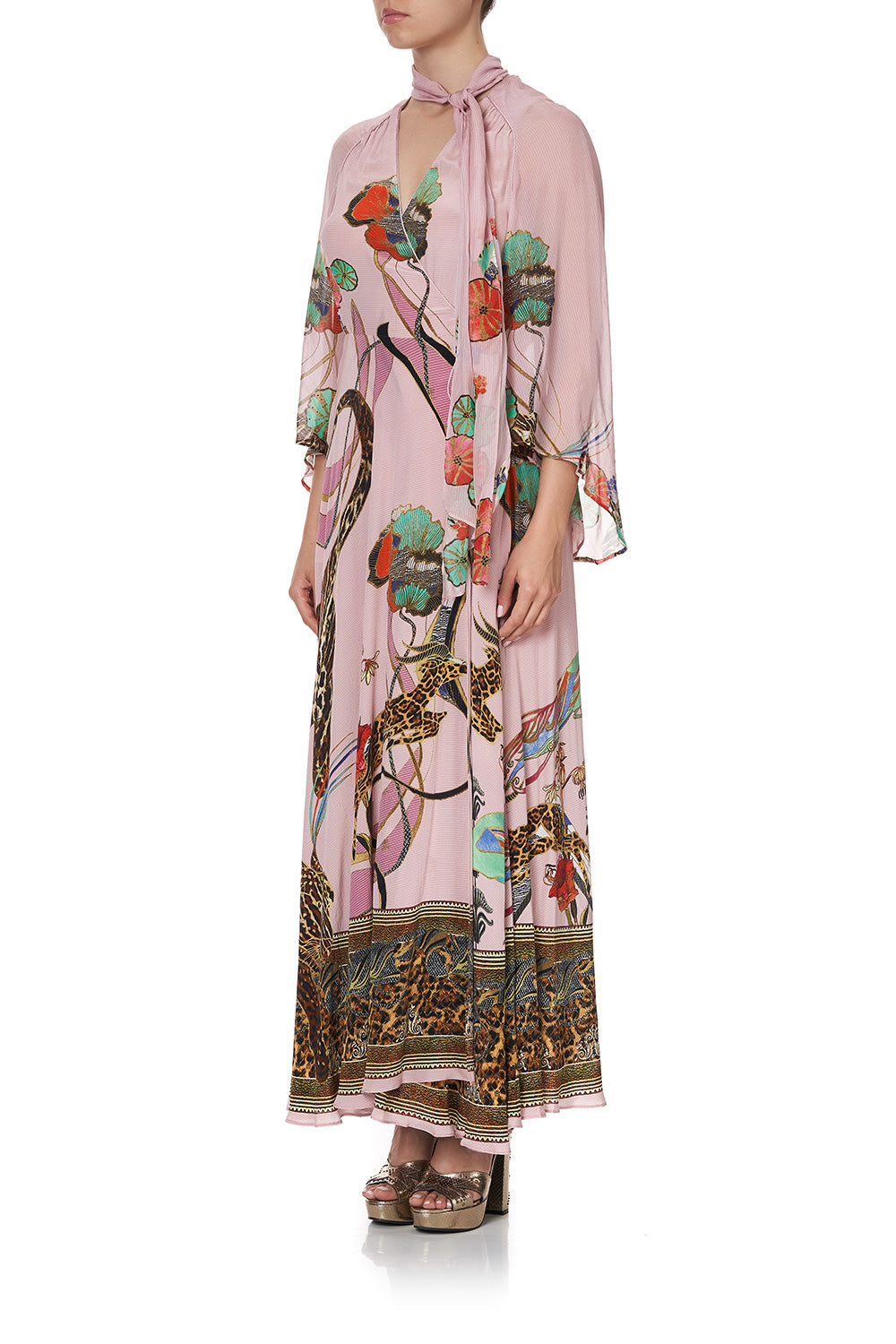 WRAP DRESS WITH NECK TIE ZIBA ZIBA