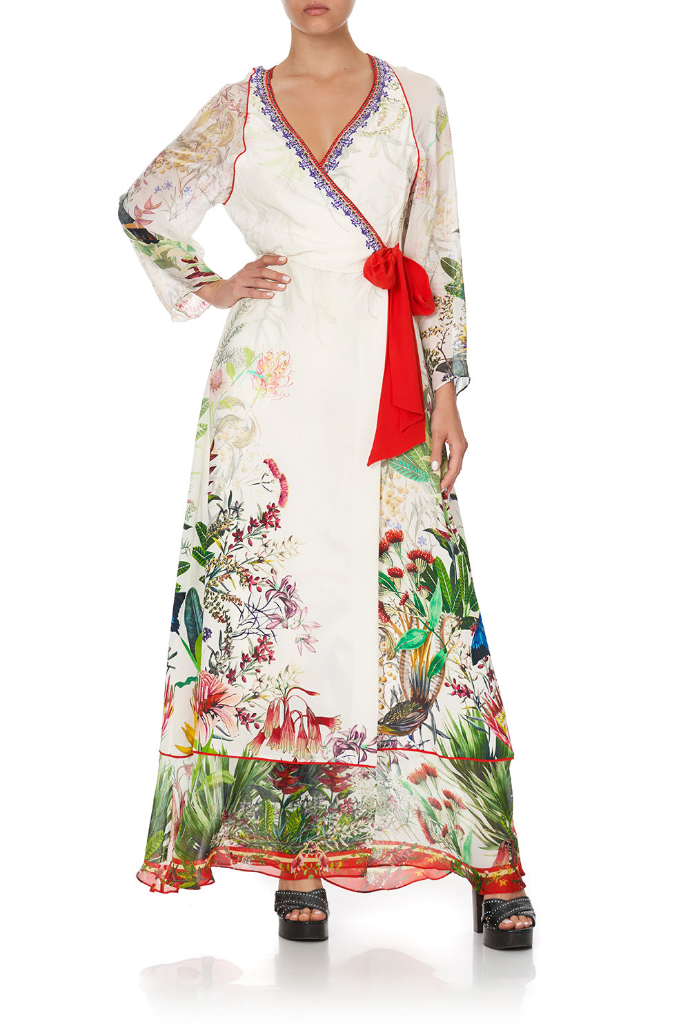 WRAP DRESS WITH PIPING DETAIL FARAWAY TREE