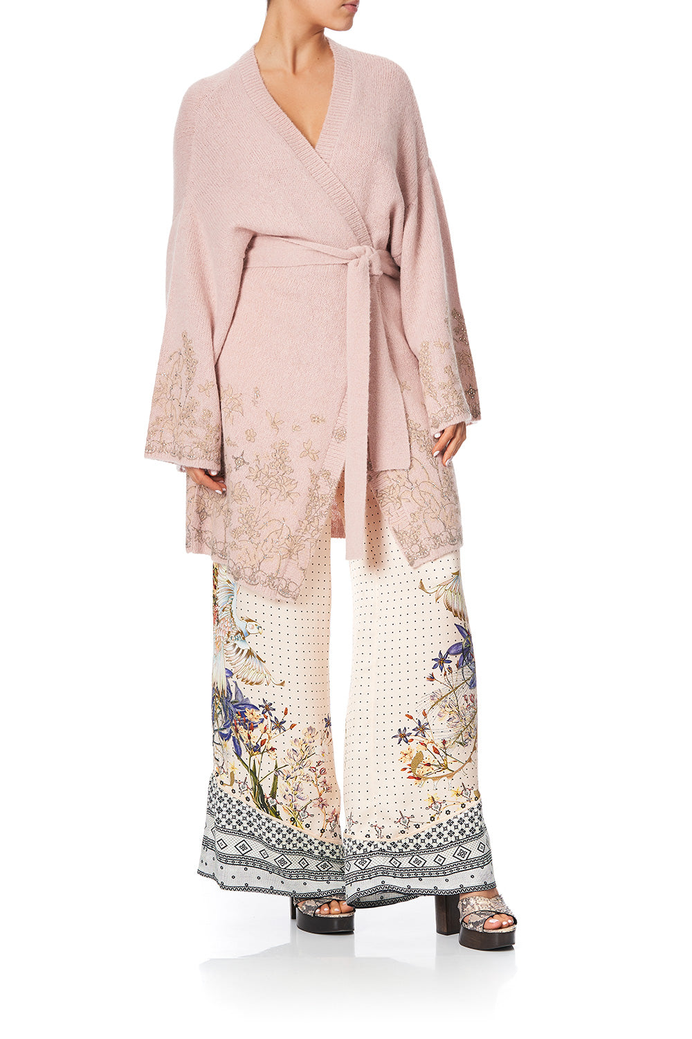 WRAP KNIT WITH KIMONO SLEEVE KINDRED SKIES