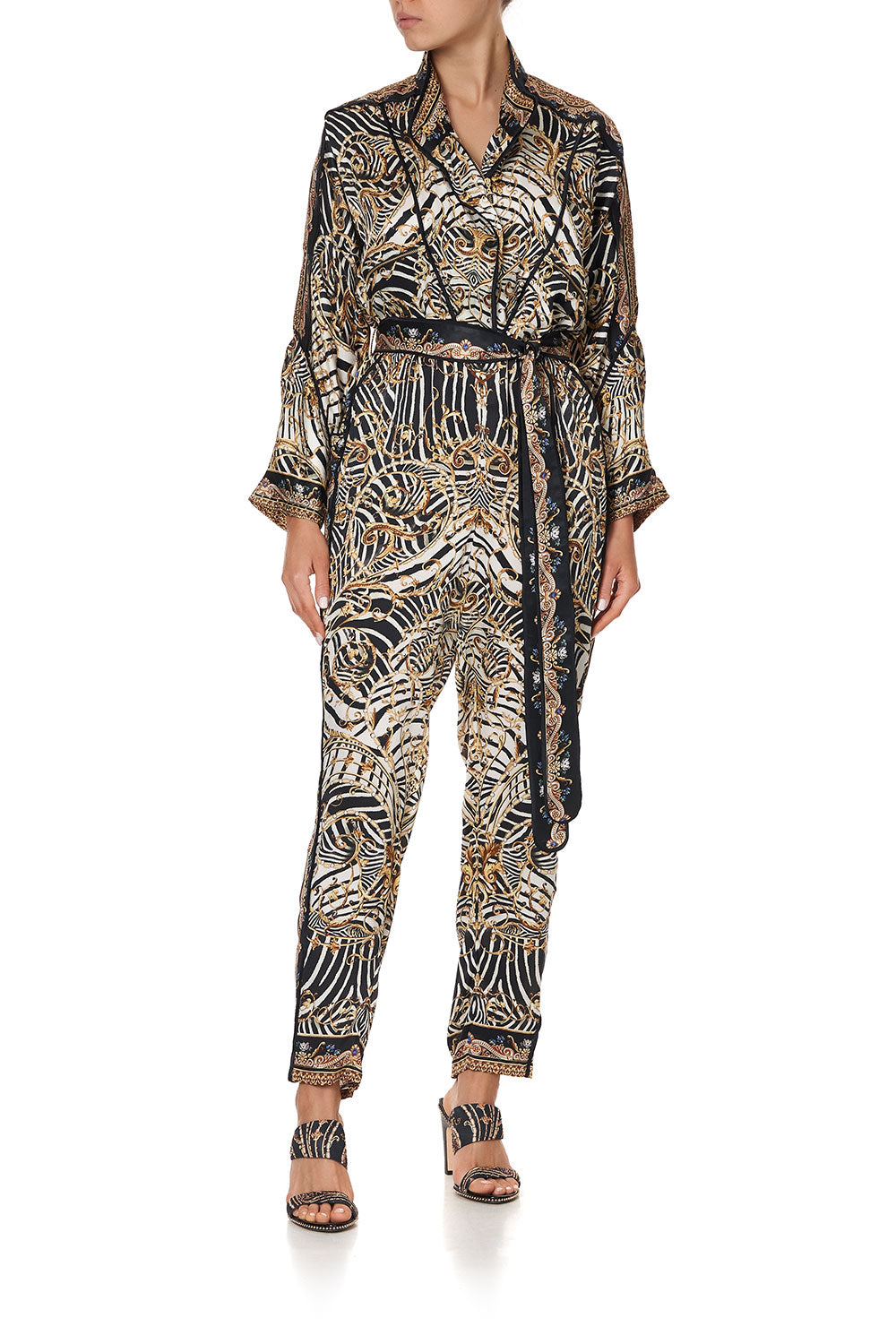 ZIP FRONT PANEL JUMPSUIT NIGHT WAITING FOR DAY