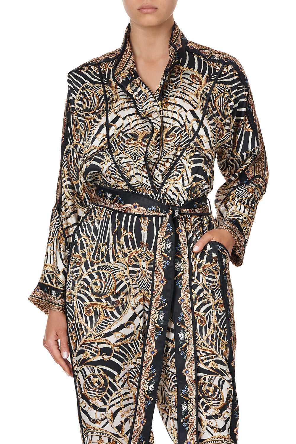 ZIP FRONT PANEL JUMPSUIT NIGHT WAITING FOR DAY