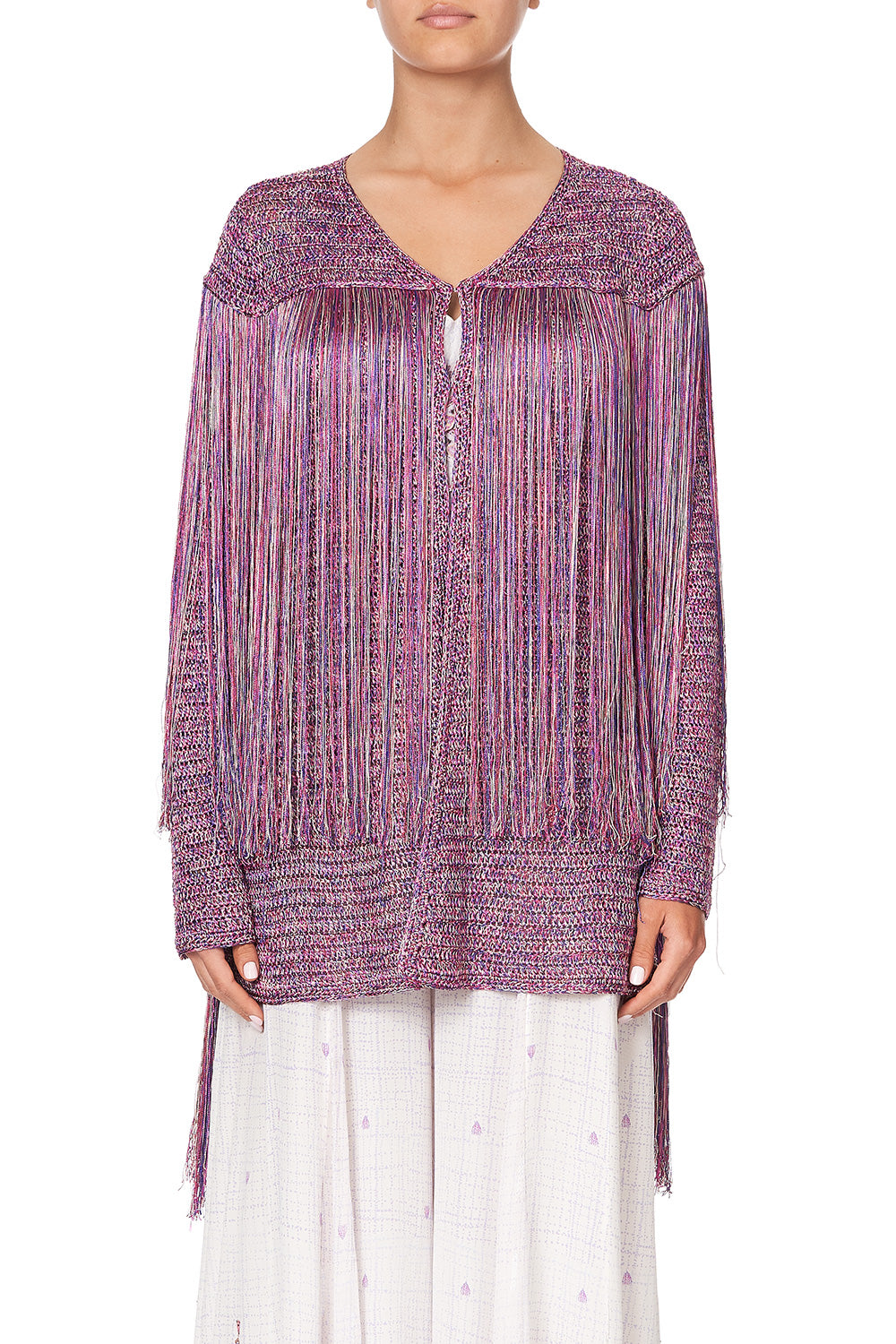 CROCHET LAYERING PIECE WITH LONG TASSELS TANAMI ROAD
