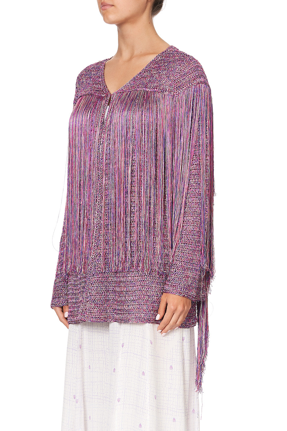 CROCHET LAYERING PIECE WITH LONG TASSELS TANAMI ROAD