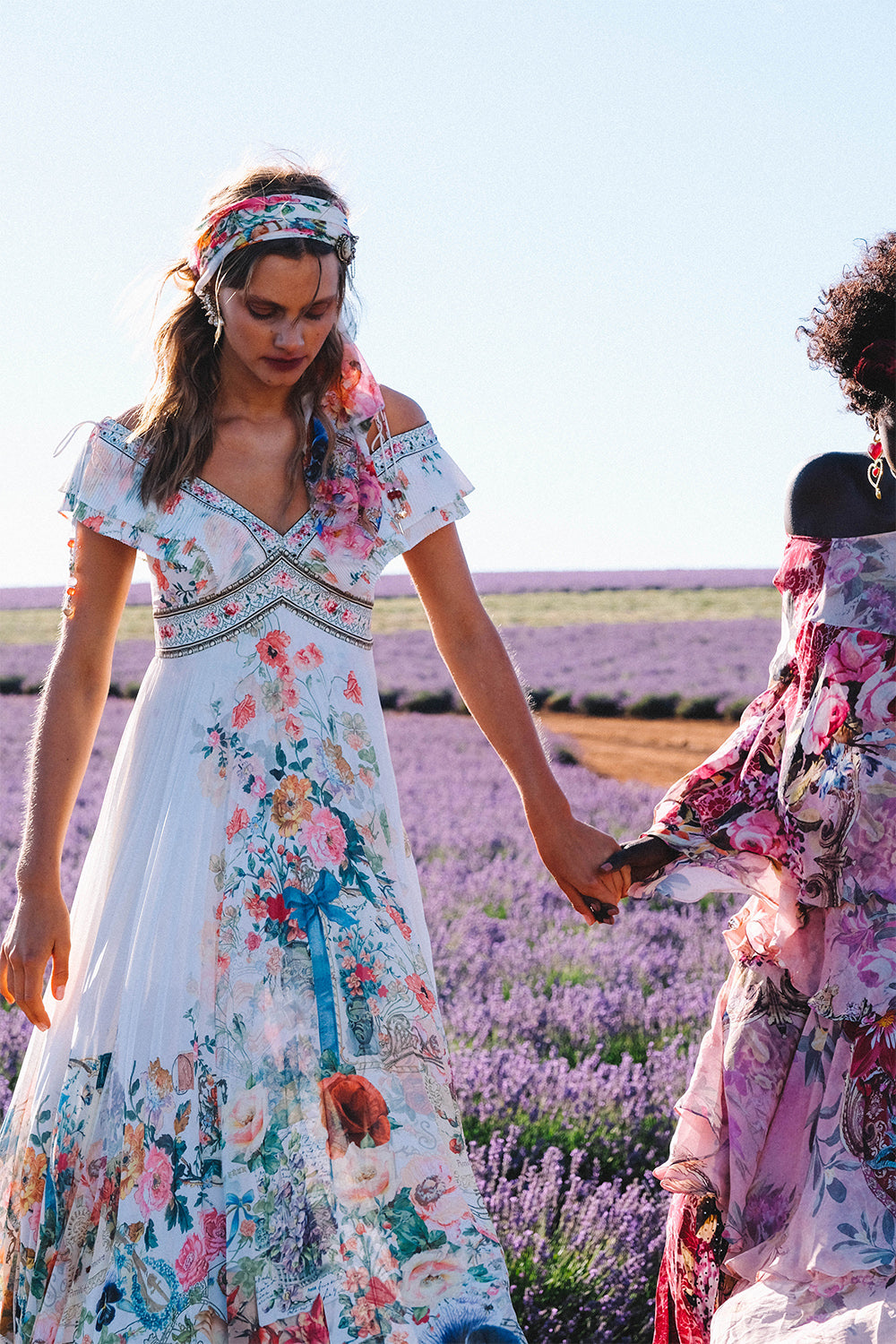 PLEATED DRESS WITH PLEAT SLEEVE JARDIN POSTCARDS