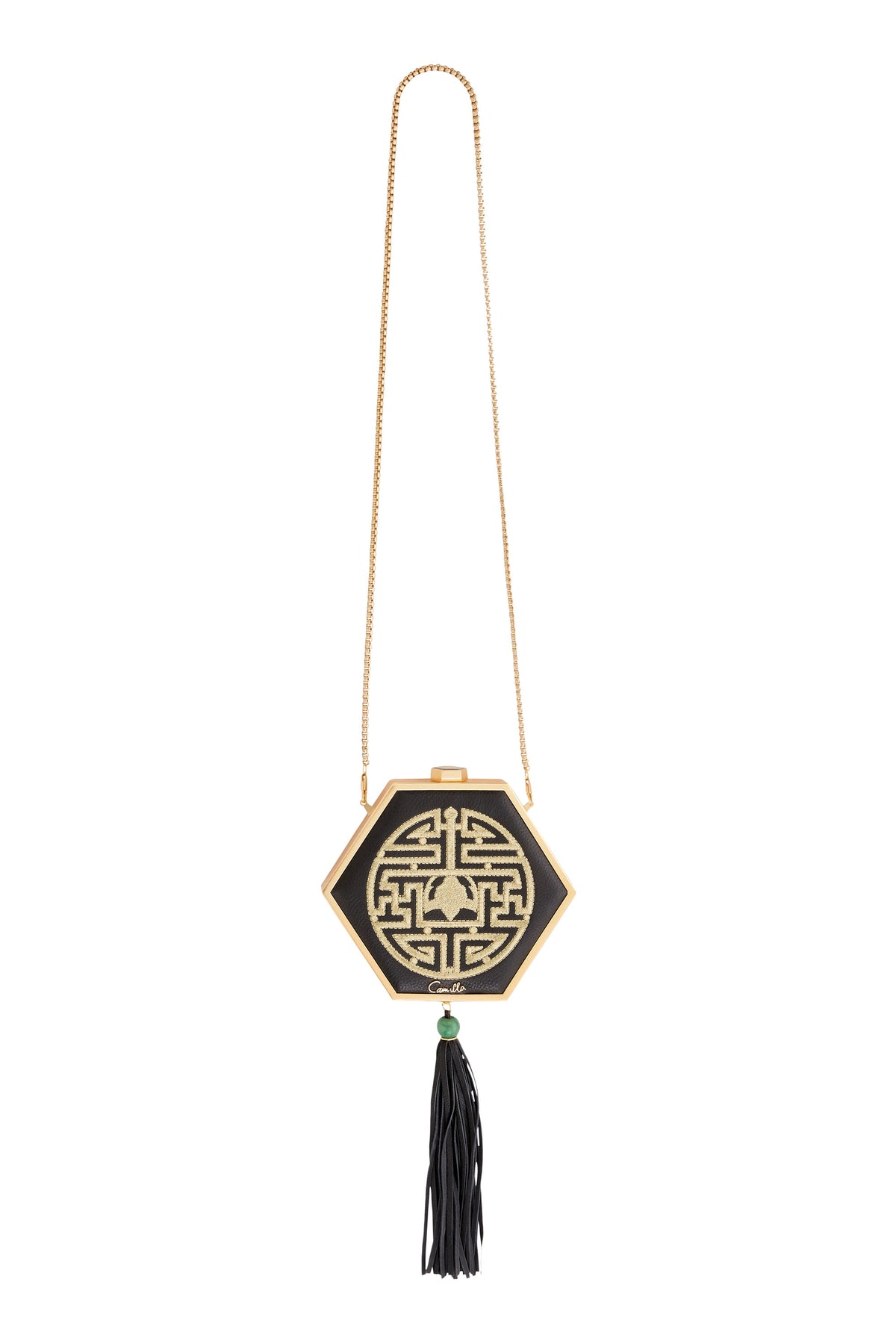 POLYGON CLUTCH WITH TASSEL ECHOES OF ERHU