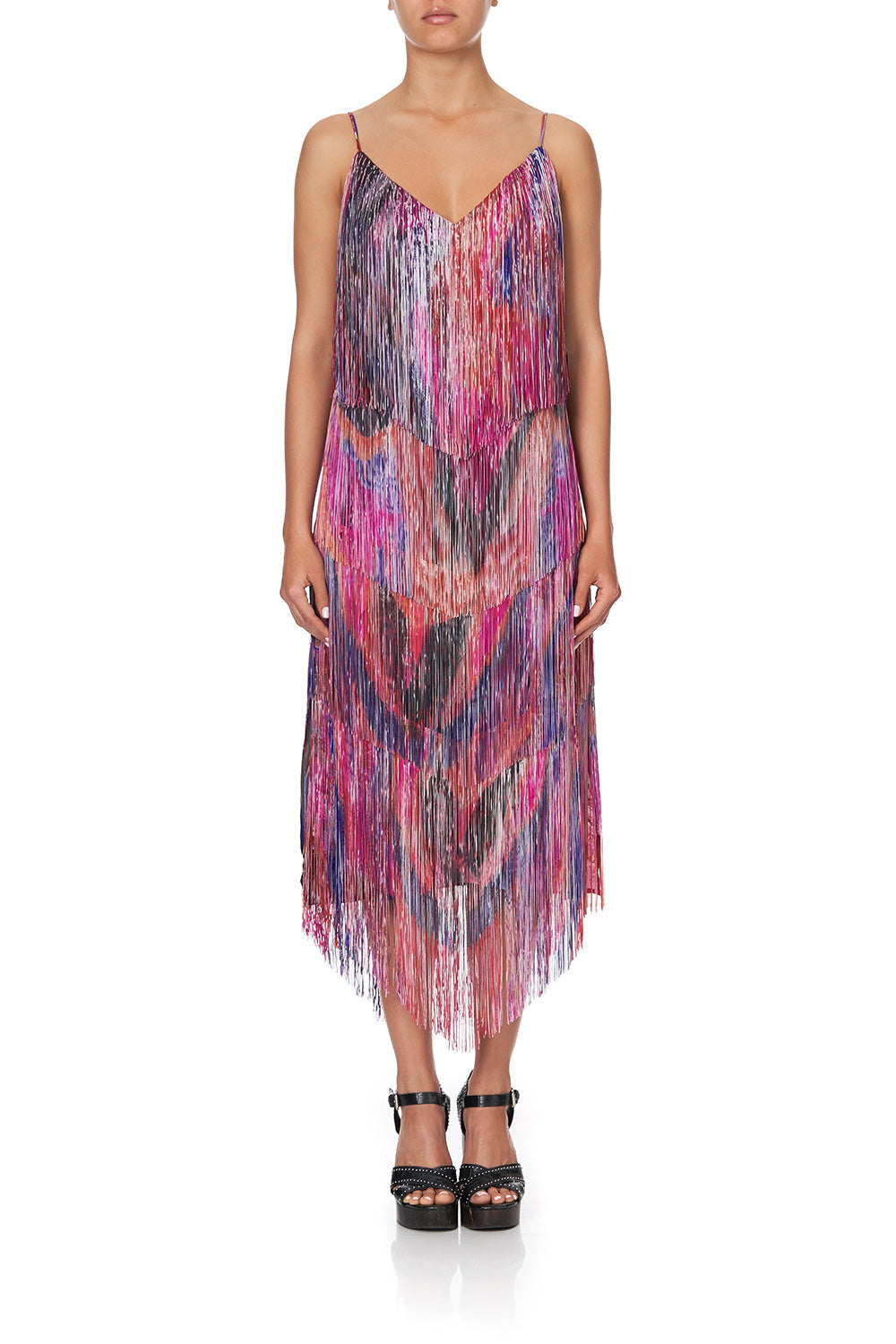 MIDI FRINGE DRESS FOLK RIVER