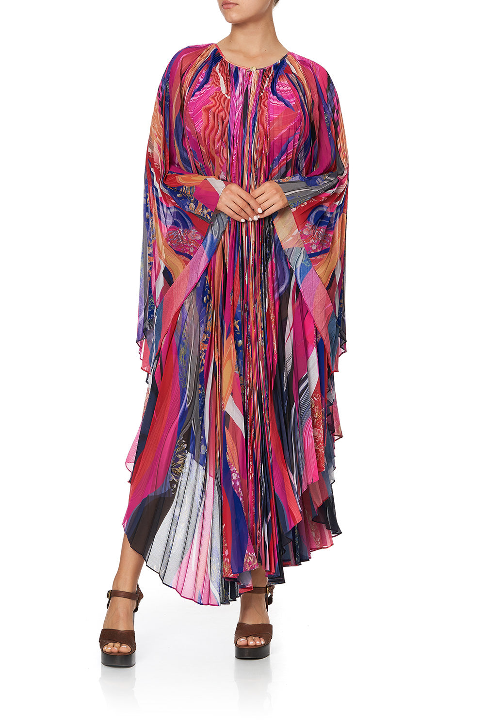 SUNRAY PLEATED KAFTAN FOLK RIVER