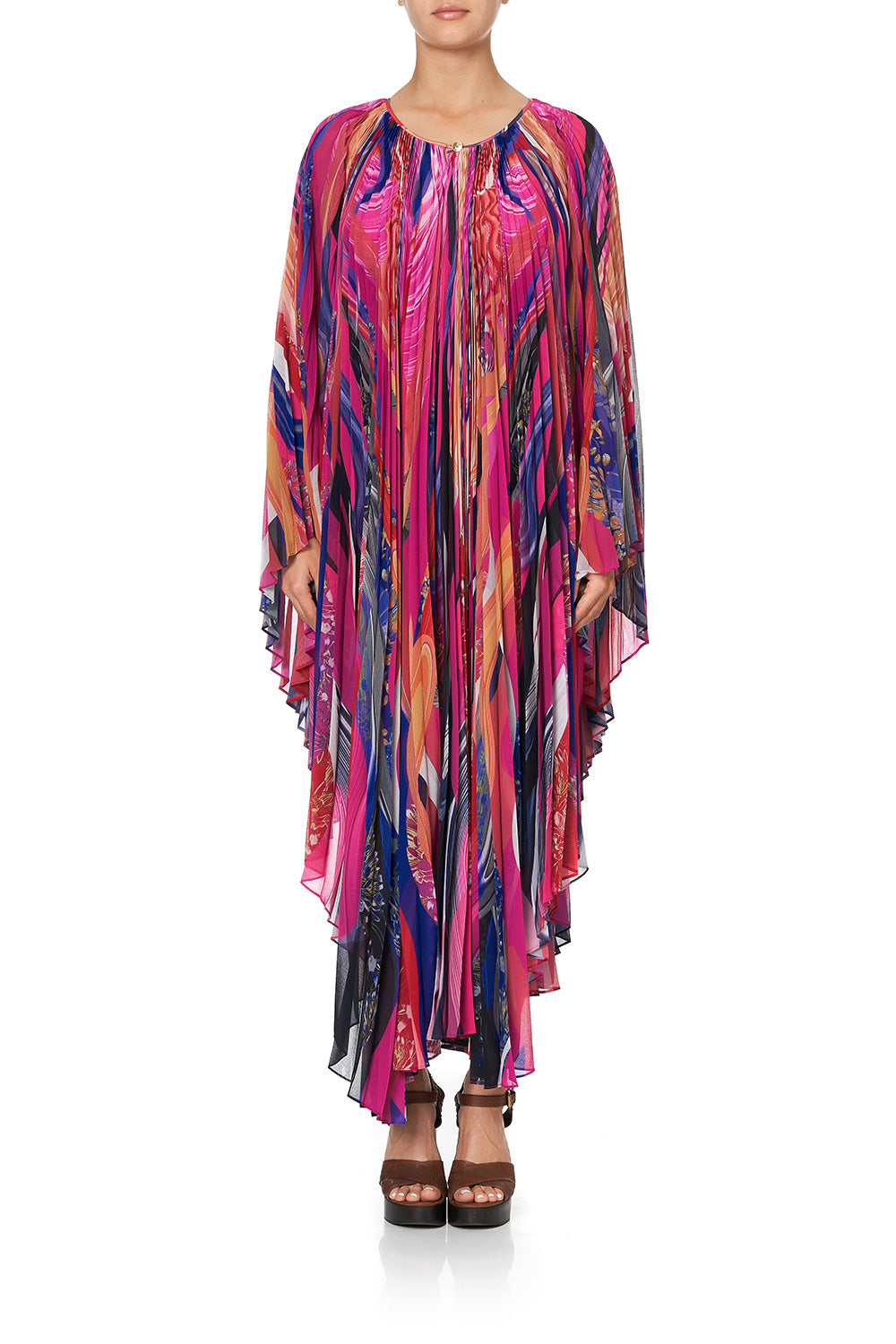 SUNRAY PLEATED KAFTAN FOLK RIVER