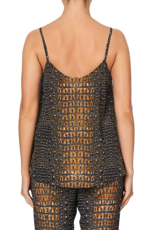 LACE UP FRONT CAMI CROCODILE ROCK