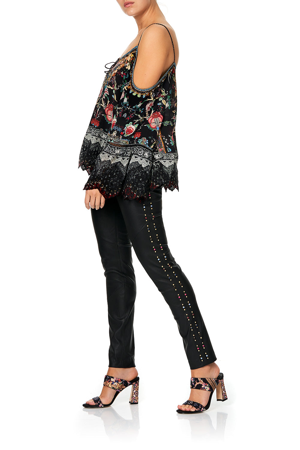 ELASTIC WAISTBAND LEATHER LEGGINGS HAUTE PROVINCIAL