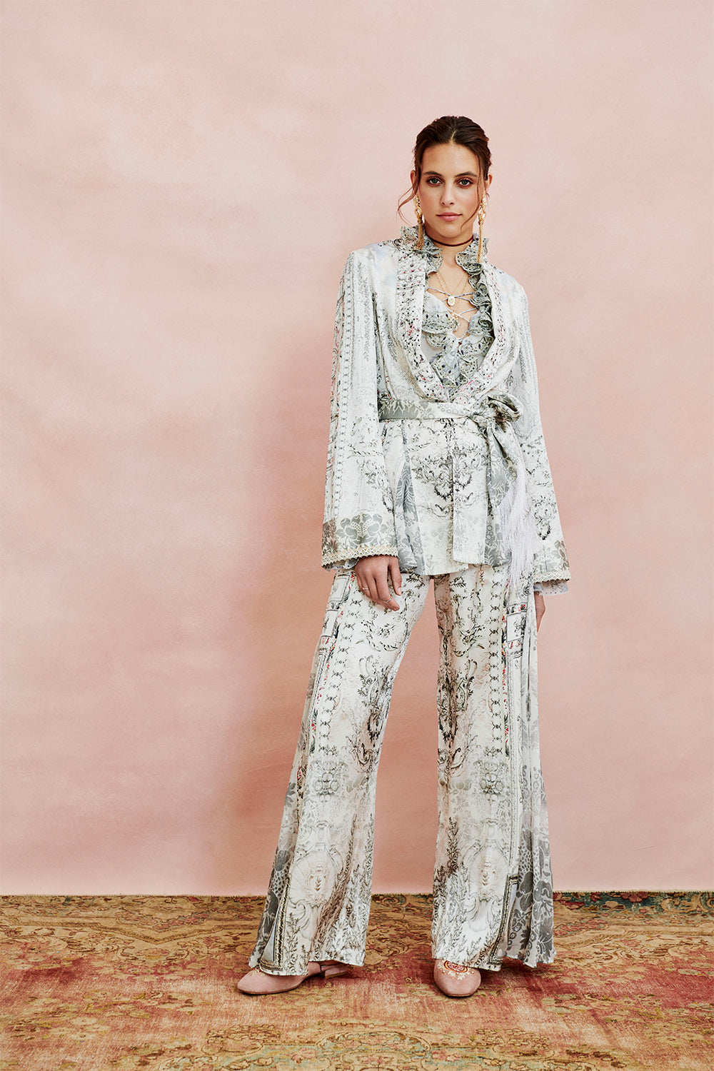 LOOSE JACKET WITH GODETS CRYSTAL CASTLE