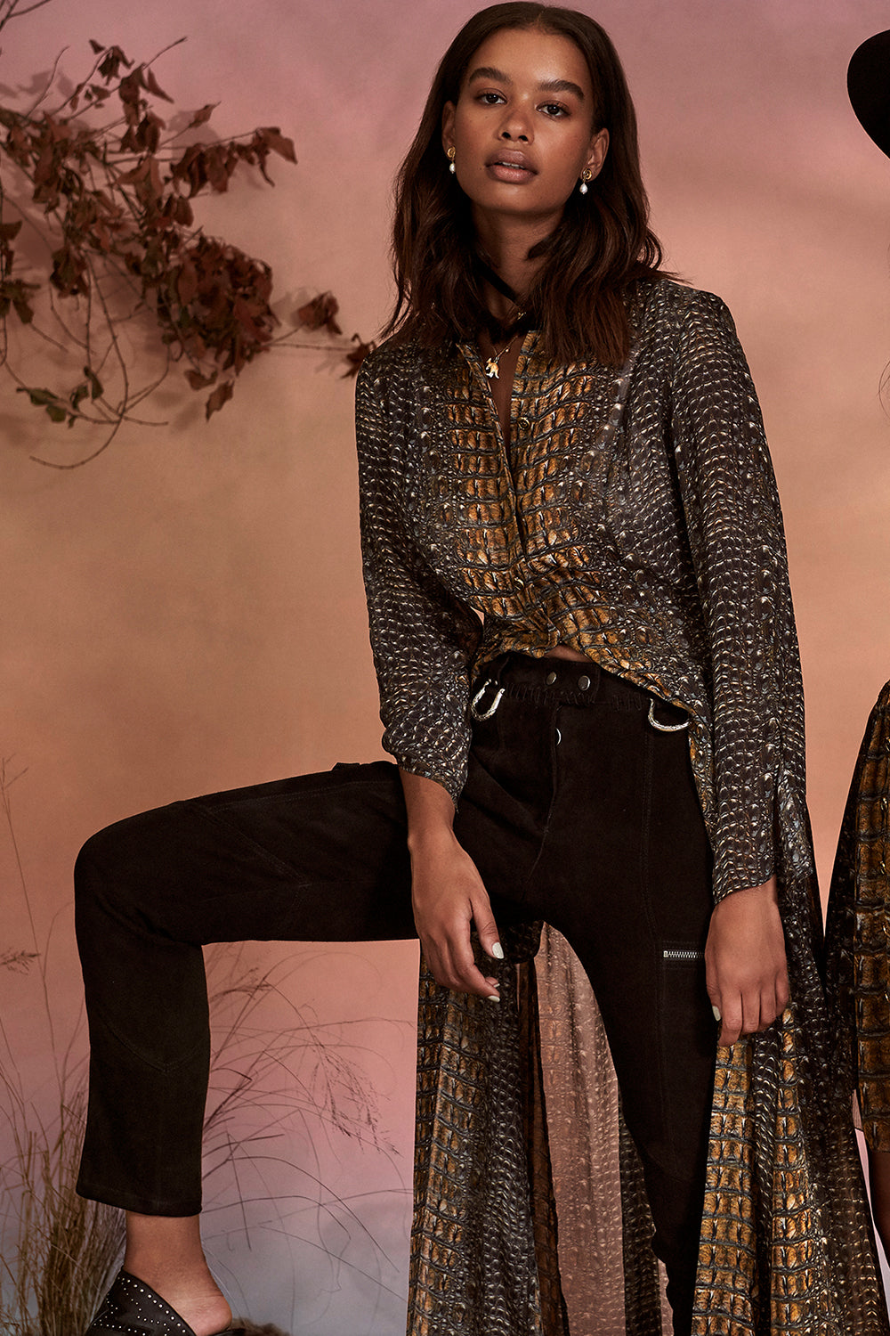 PRINTED TRENCH CROCODILE ROCK