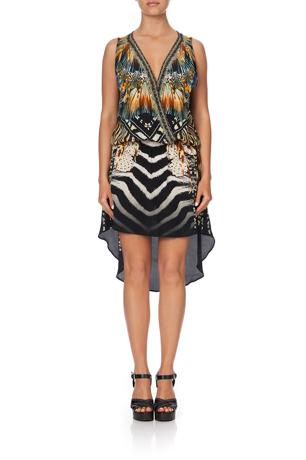 CROSS OVER DRESS WITH LONG BACK LOST PARADISE