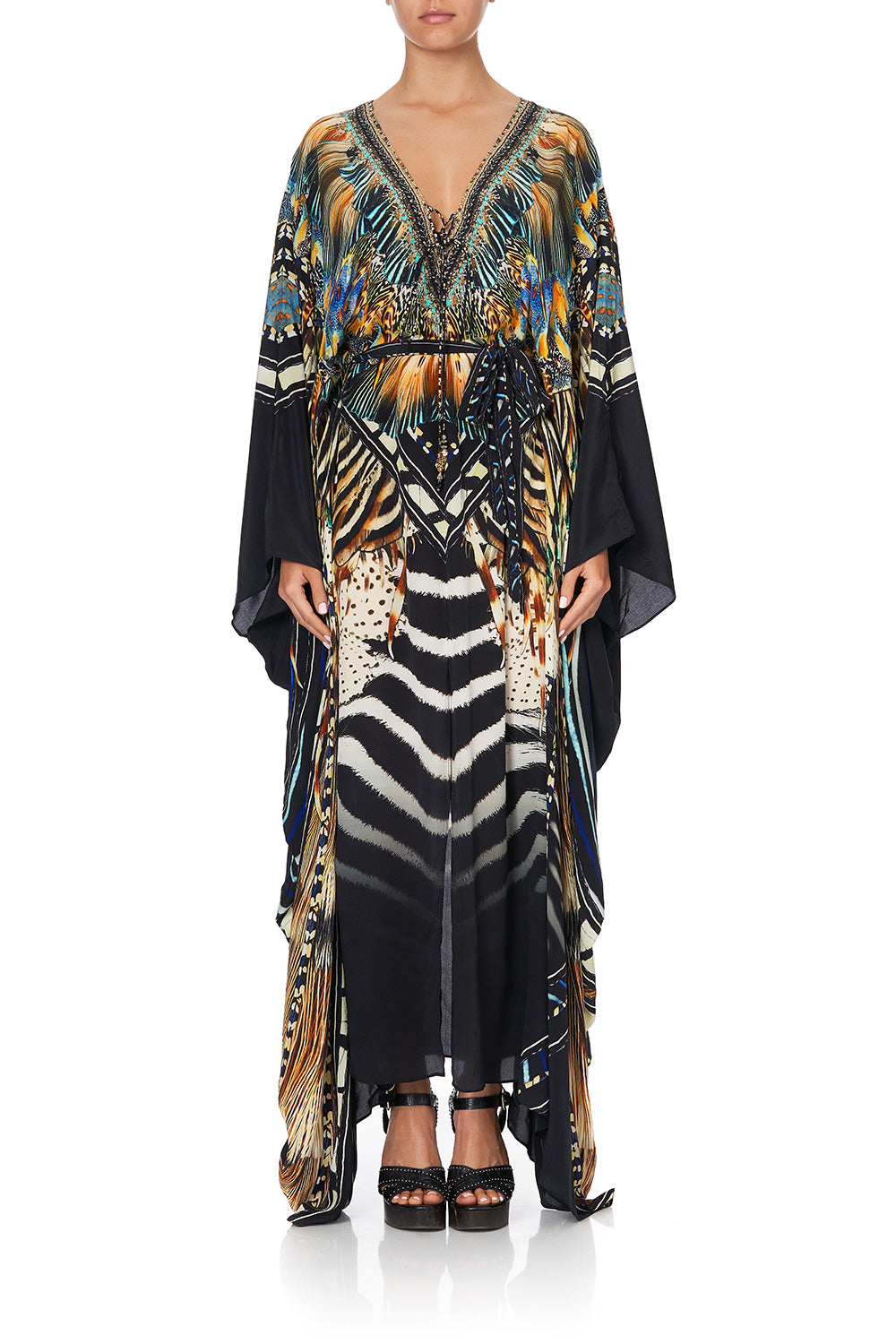 SPLIT HEM LACE UP KAFTAN LOST PARADISE