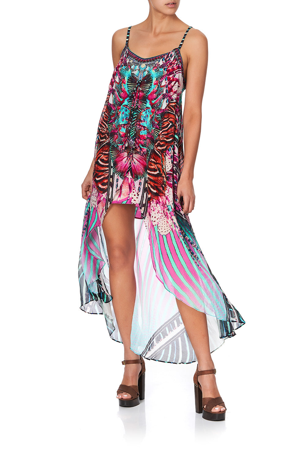 MINI DRESS WITH LONG OVERLAY RAINBOW EYES