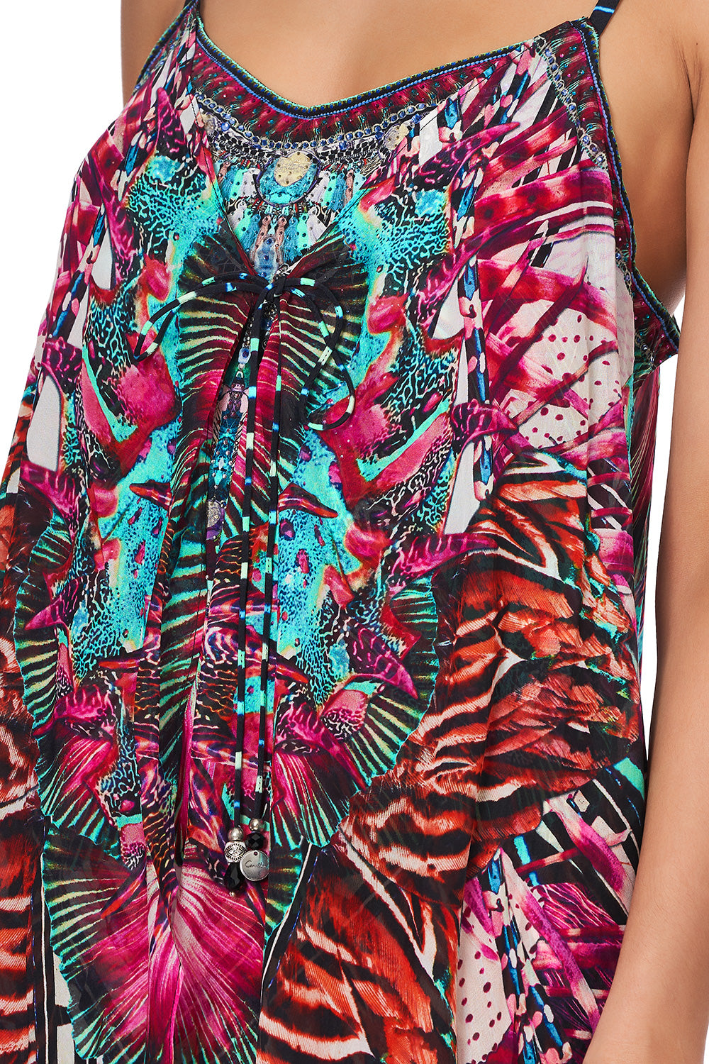 MINI DRESS WITH LONG OVERLAY RAINBOW EYES