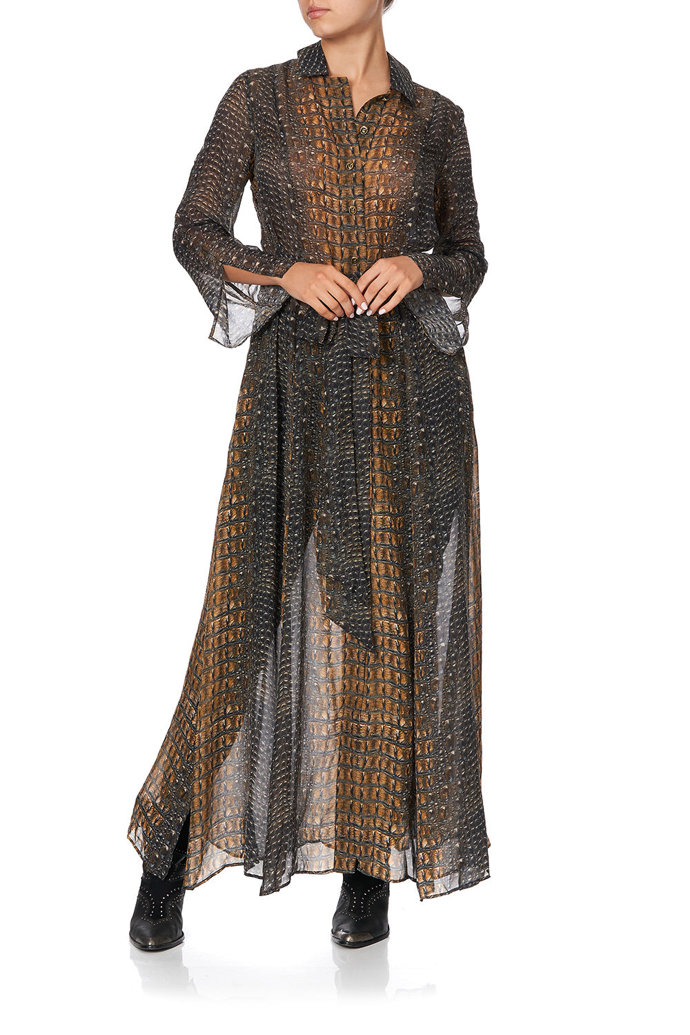 PRINTED TRENCH CROCODILE ROCK