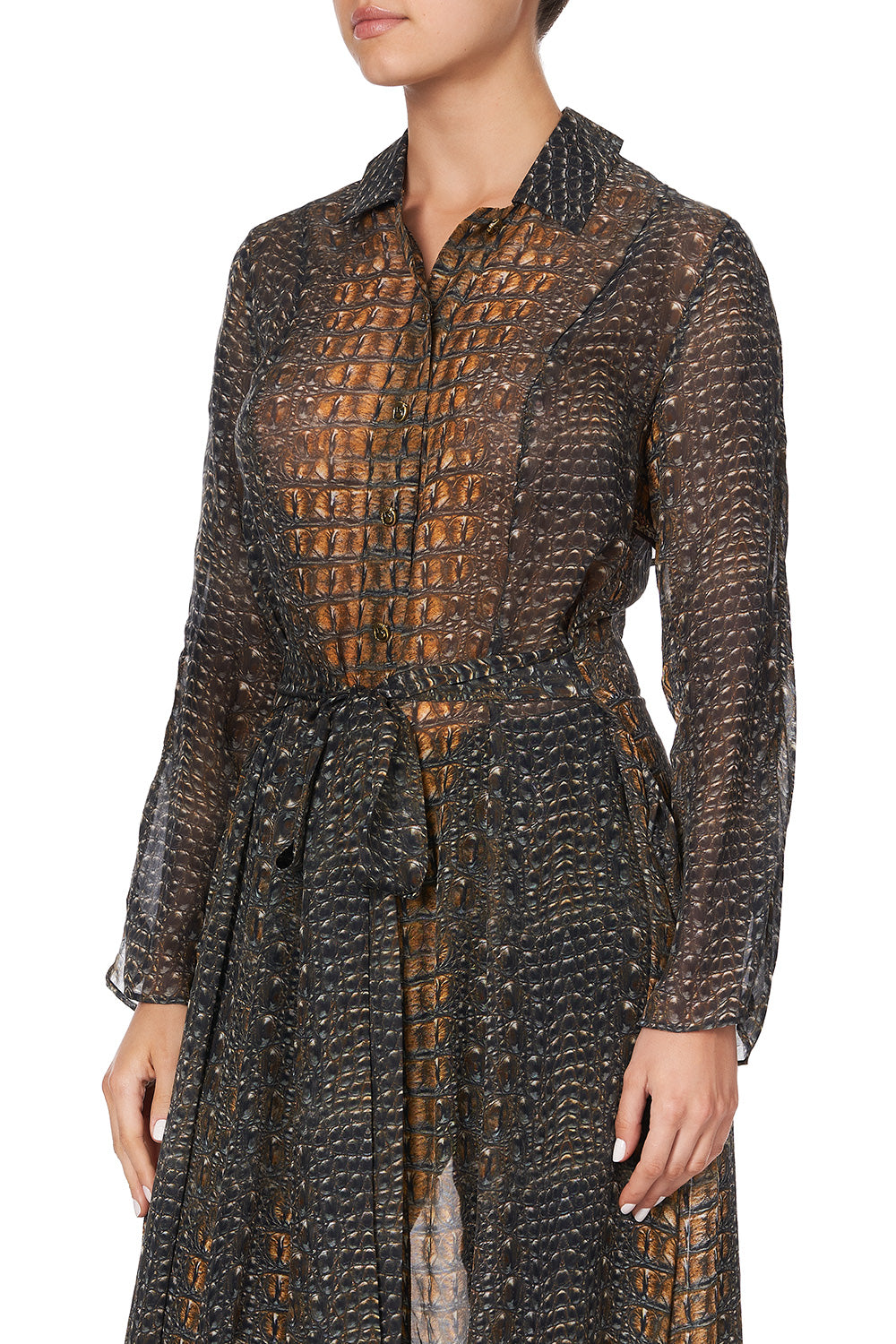 PRINTED TRENCH CROCODILE ROCK