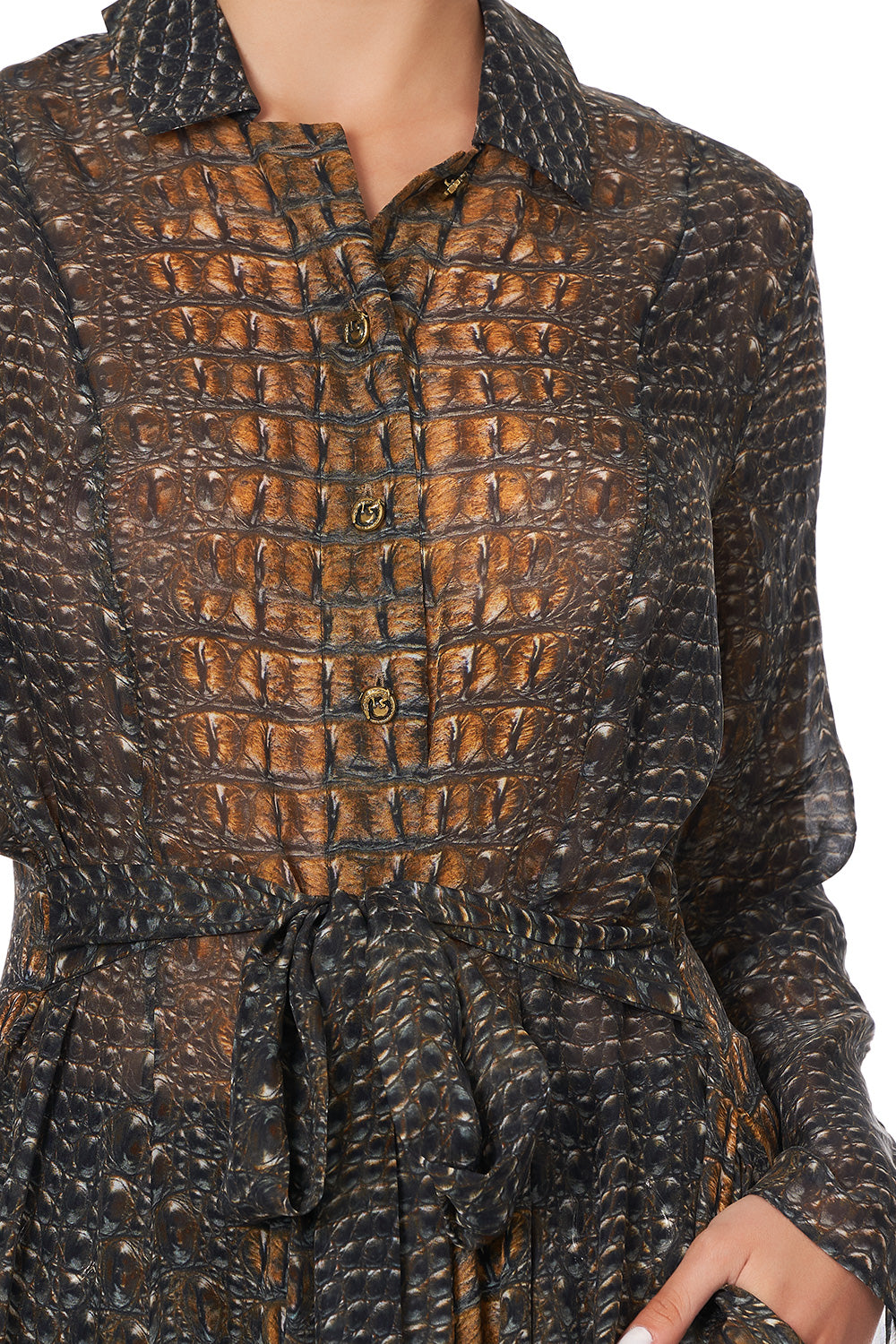 PRINTED TRENCH CROCODILE ROCK