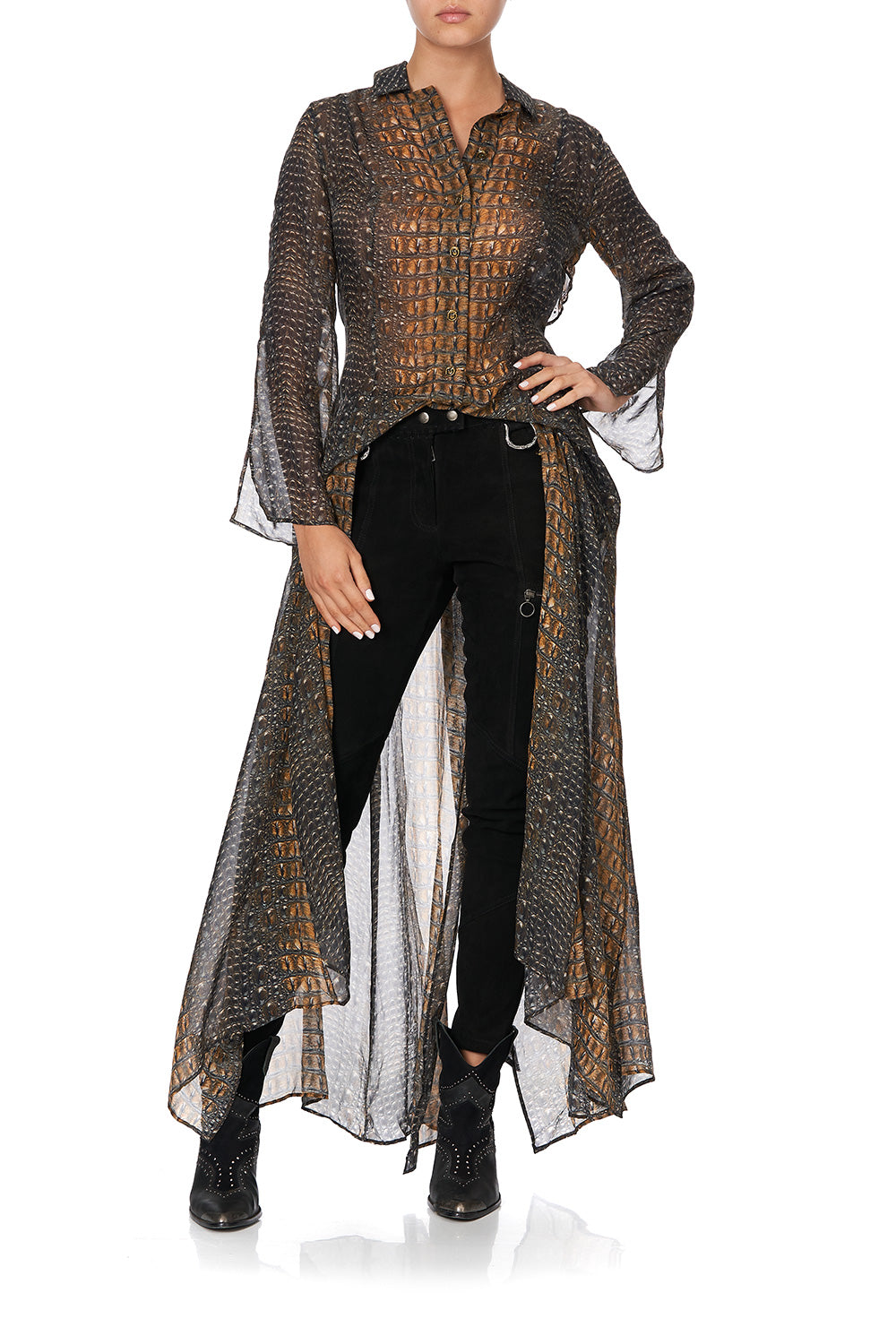 PRINTED TRENCH CROCODILE ROCK