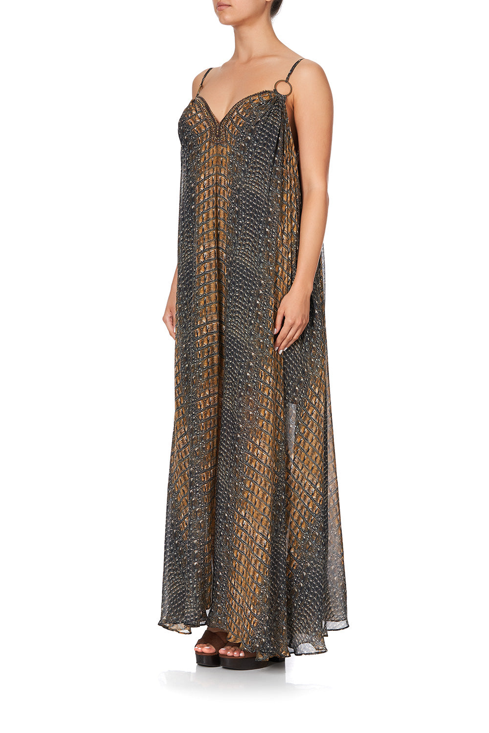 RING DETAIL STRAP DRESS CROCODILE ROCK