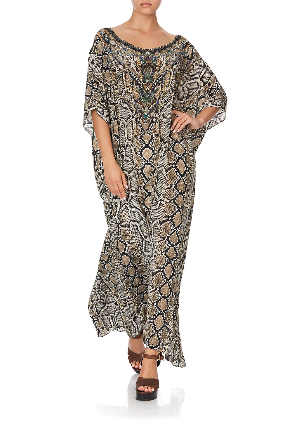 ROUND NECK KAFTAN KAKADU BOO