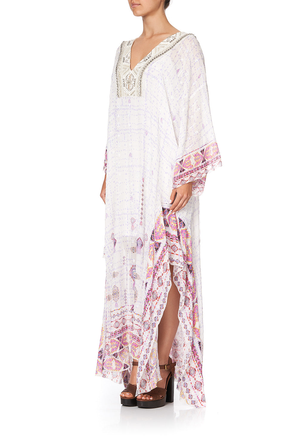 SHEER KAFTAN WITH TIE AND SLIP TANAMI ROAD