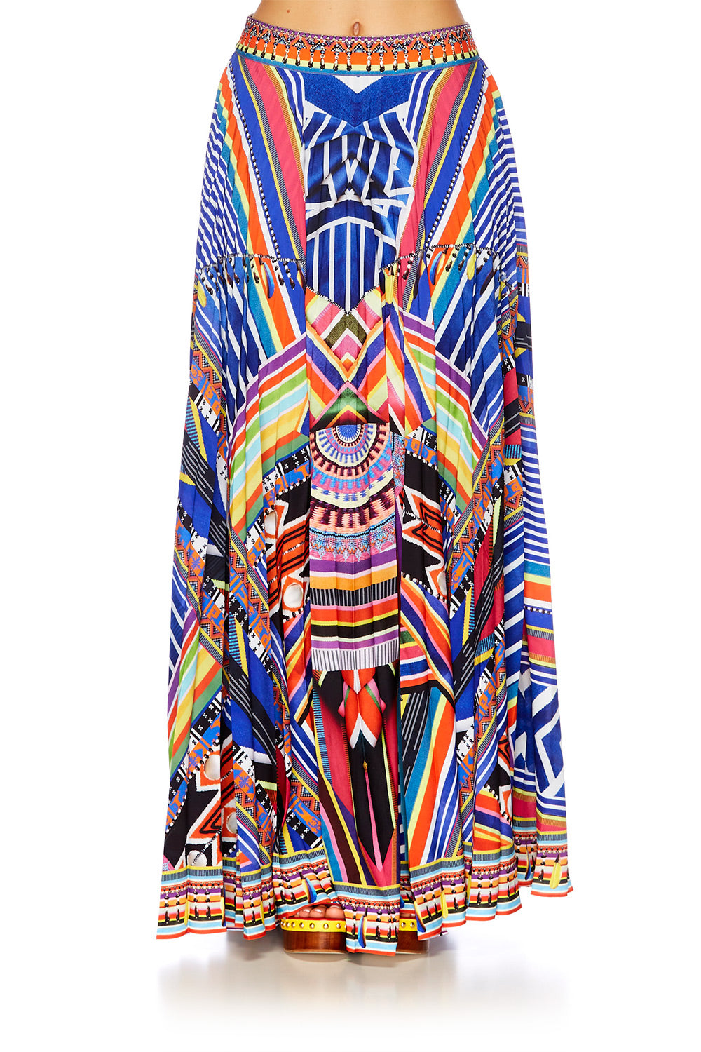 TSACHILA BLESSING PLEATED FULL HEM SKIRT