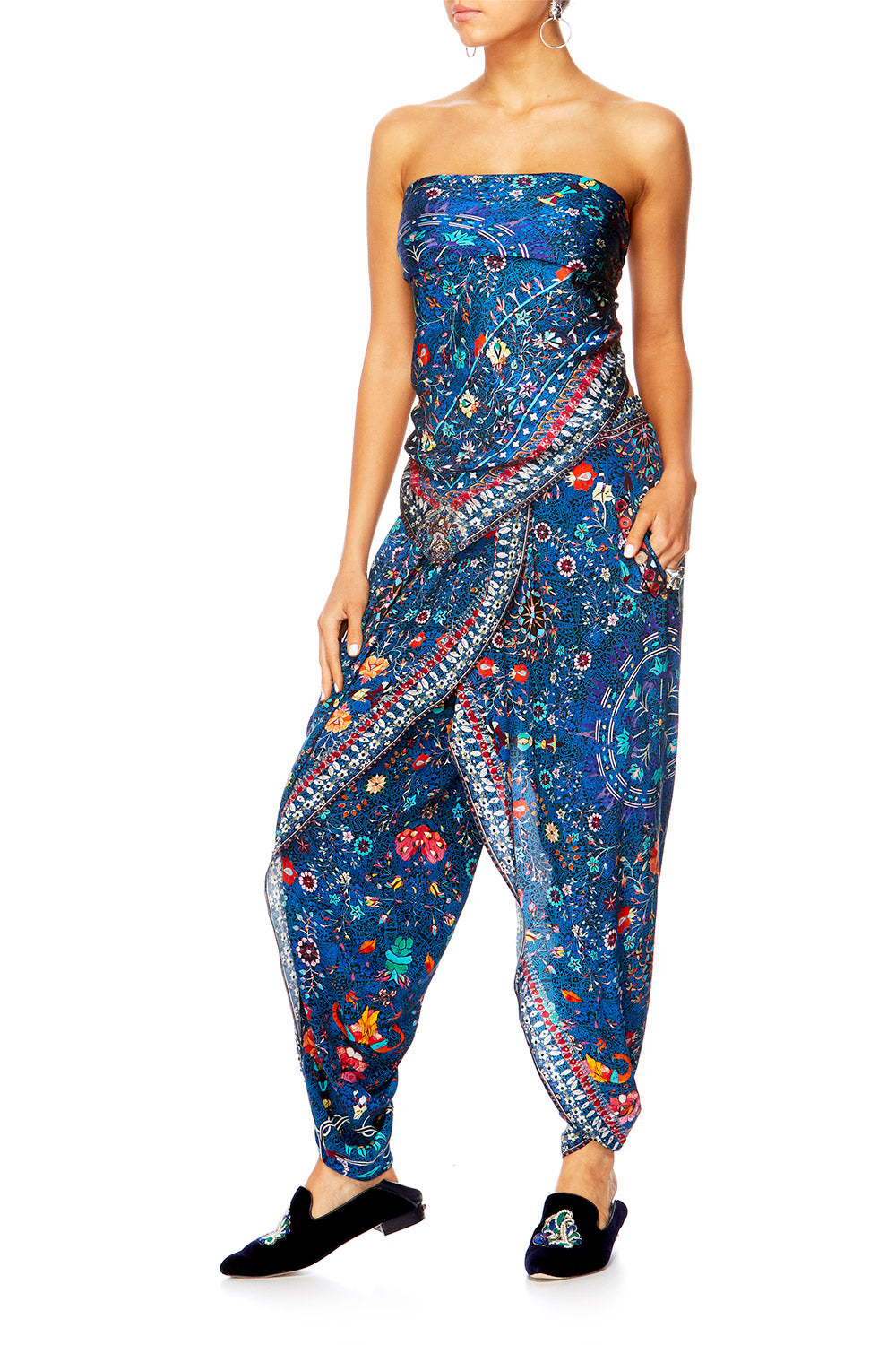 KINDNESS KALEIDOSCOPE GATHERED WRAP FRONT TROUSER