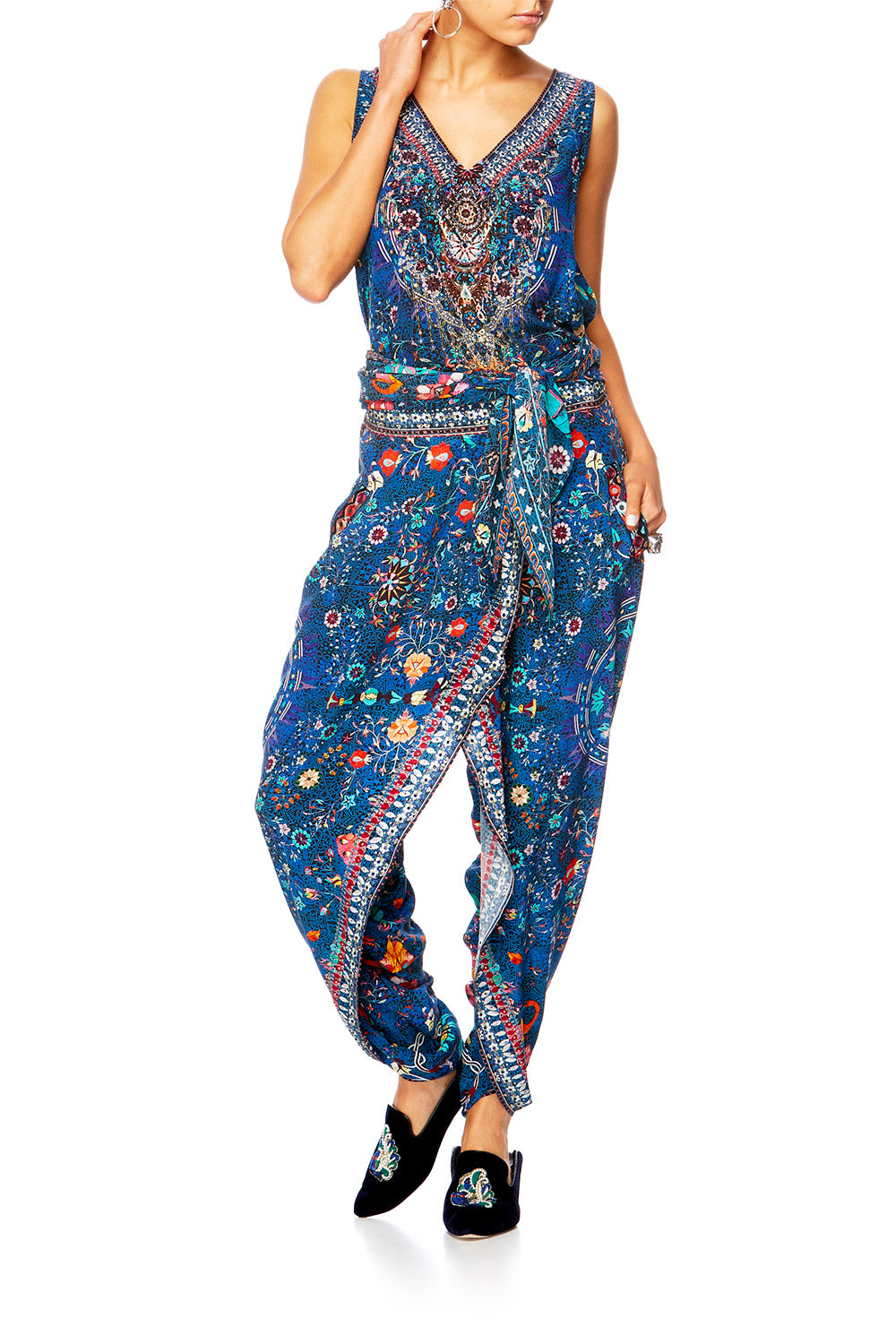 KINDNESS KALEIDOSCOPE GATHERED WRAP FRONT TROUSER