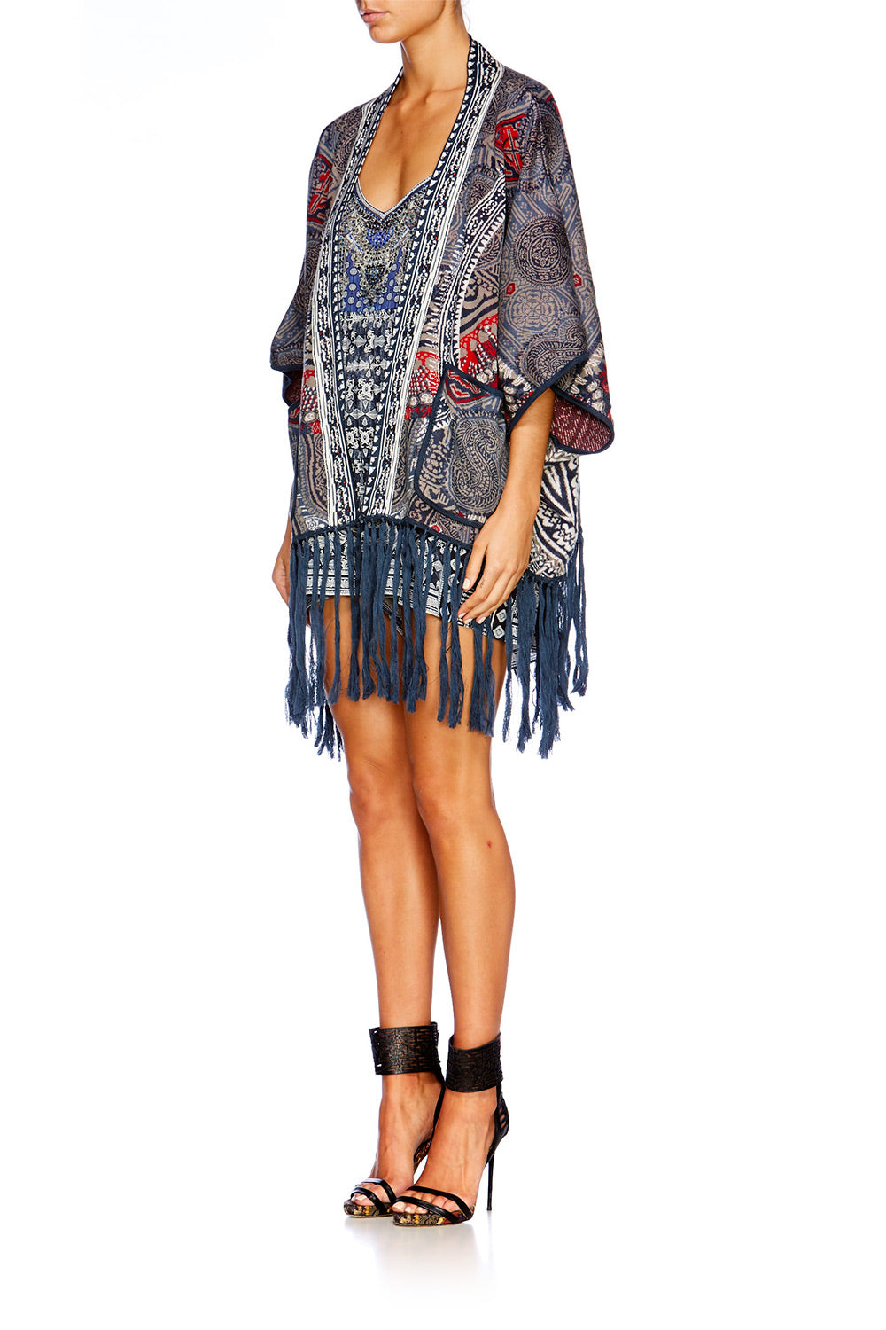 TEACHERS PET PONCHO W POCKETS & FRINGING