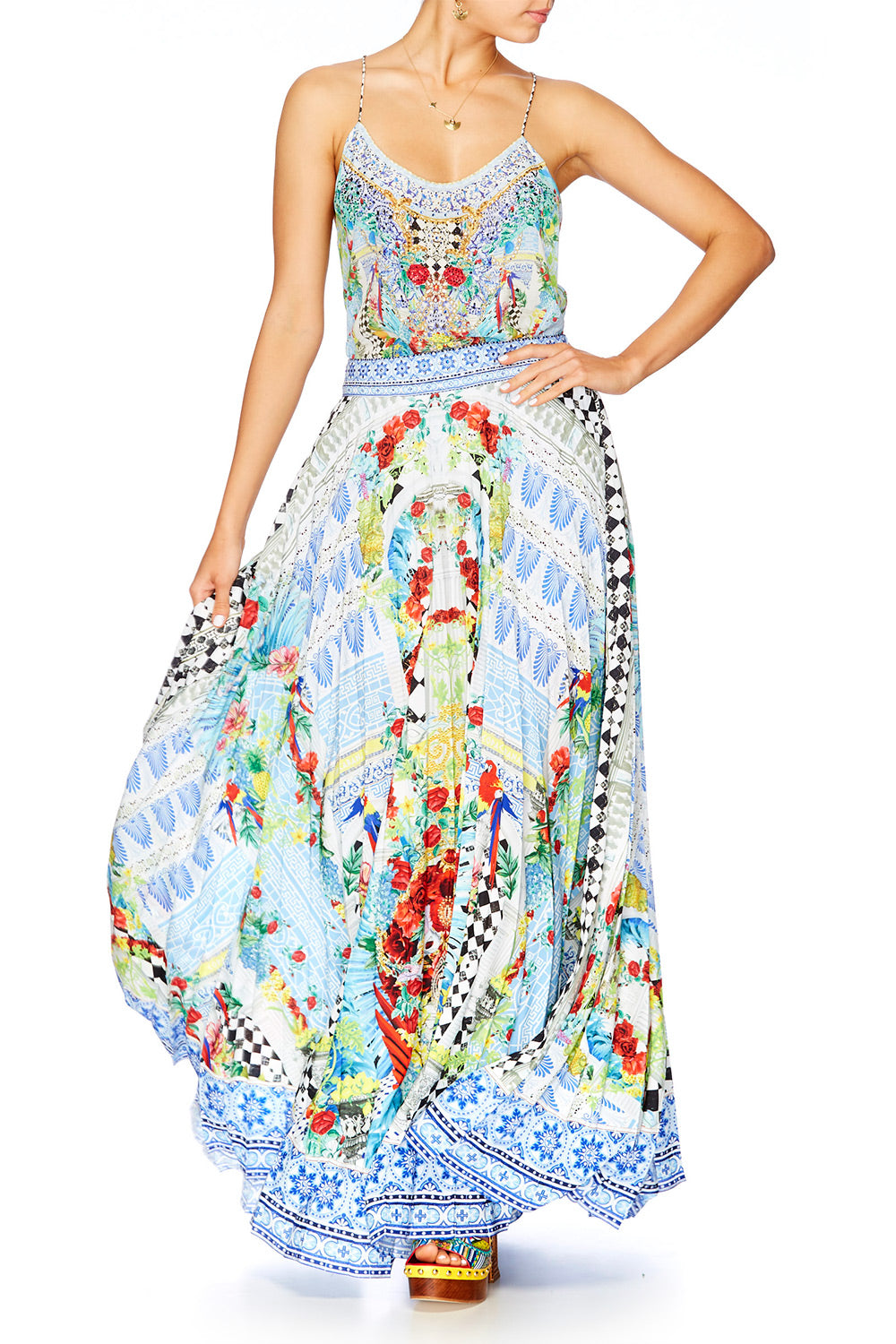 MASKING MADNESS T BACK SHOESTRING TOP