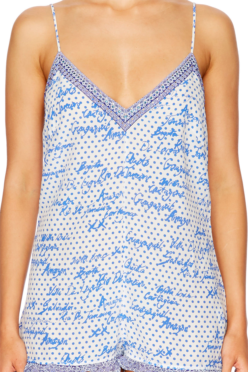 POLKA FACE RELAXED FRILL HEM ROMPER