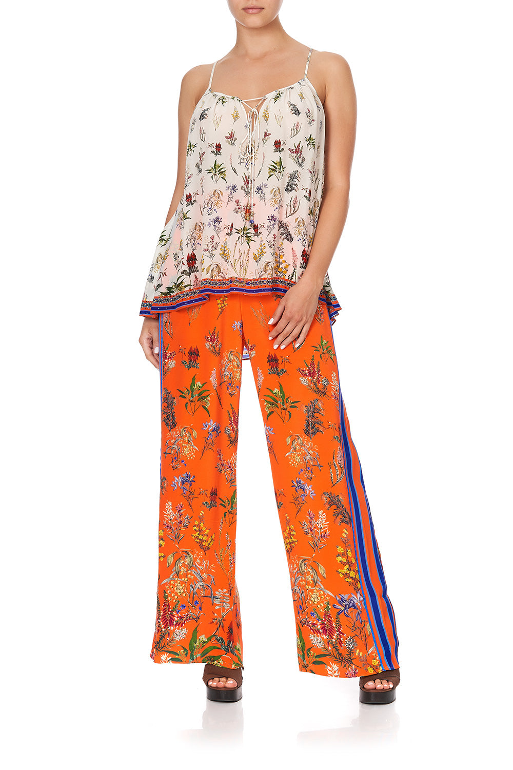 STRAP TOP WITH TIE FRONT DETAIL GONE COAST