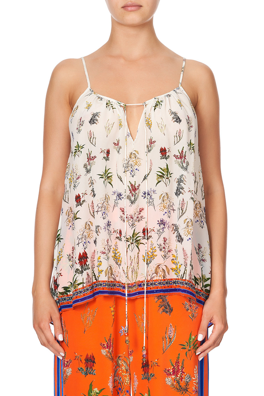 STRAP TOP WITH TIE FRONT DETAIL GONE COAST